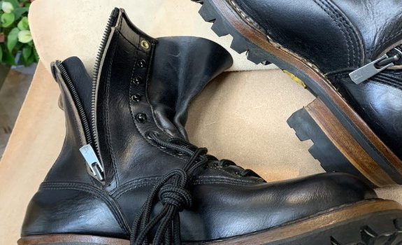 ブーツファスナー取り付け 靴とbagの本格修理アトリエ神戸住吉山の手緋色舘