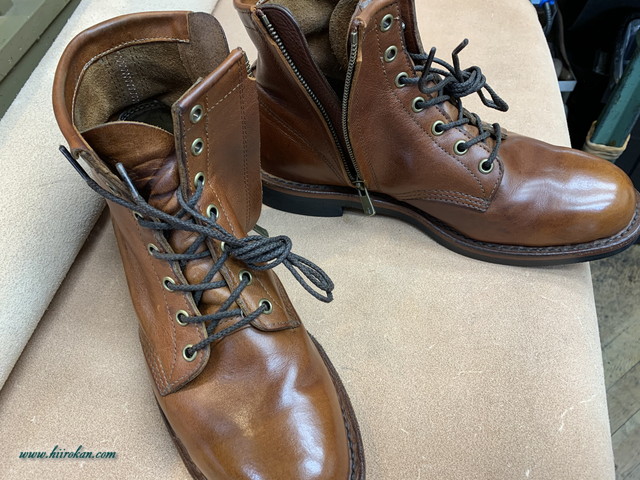 Red Wingとchippewa ブーツ エンジニアなどのファスナー取付＆ソール交換